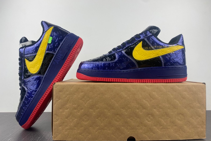L**is v x nike air force lv black/blue/yellow