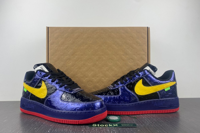 L**is v x nike air force lv black/blue/yellow