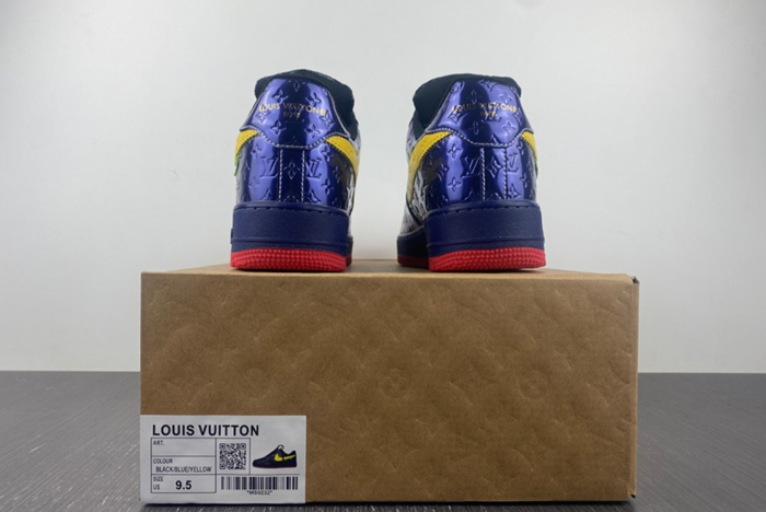 L**is v x nike air force lv black/blue/yellow