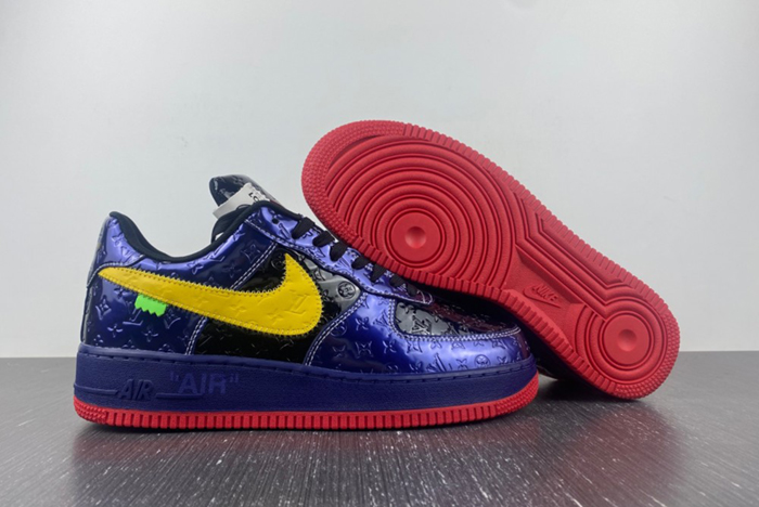 L**is v x nike air force lv black/blue/yellow