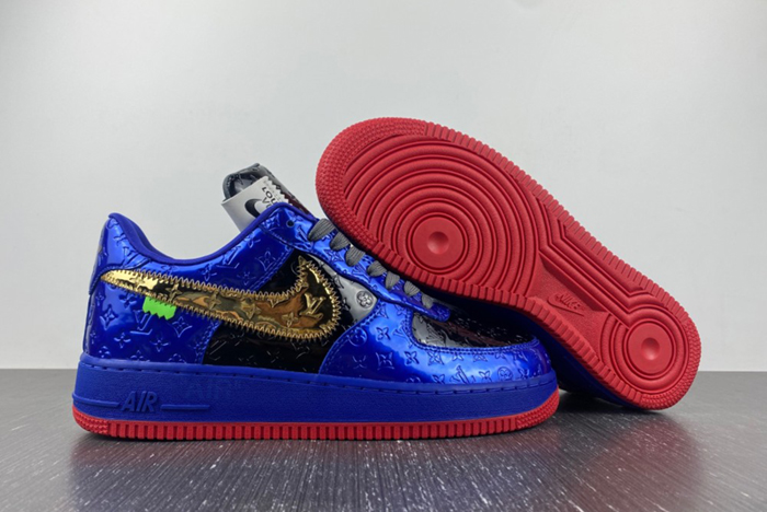 L**is v x nike air force lv black/blue/gold