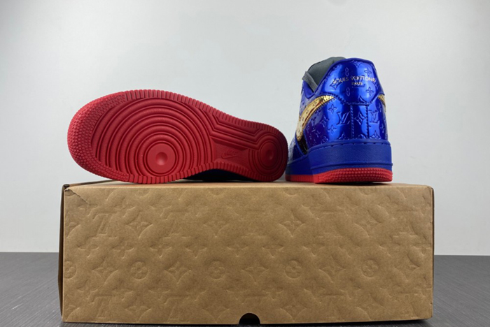 L**is v x nike air force lv black/blue/gold
