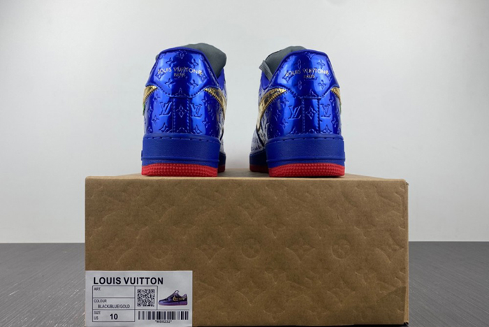 L**is v x nike air force lv black/blue/gold