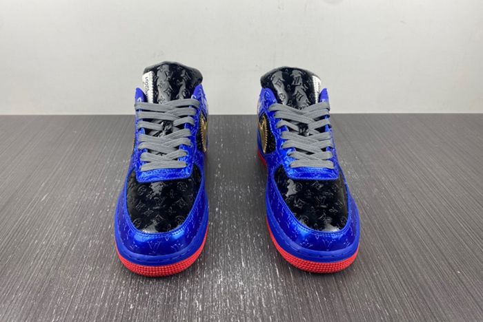 L**is v x nike air force lv black/blue/gold